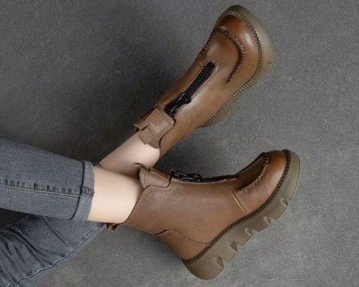Coralie – Comfort Platform Leather Boots