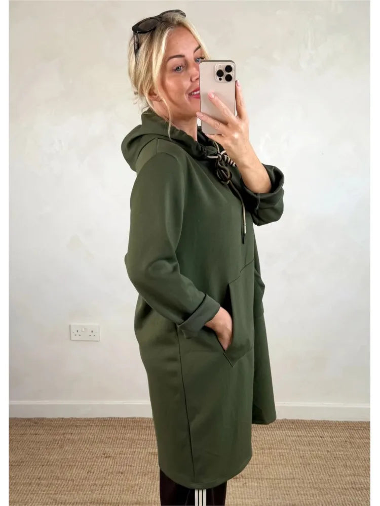 Cyralina - Junior's Elegant Hooded A-Line Dress