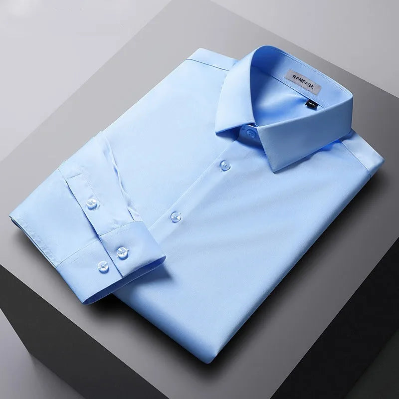 Men’s Slim Fit Dress Shirt | Wrinkle-Resistant Cotton Blend | Modern Button-Up