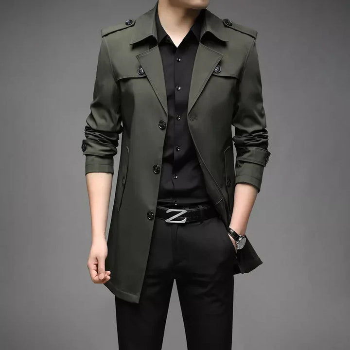 Men's Double-Breasted Casual Trench Coat | Slim Fit Lightweight Jacket | Urban Fall Outerwear