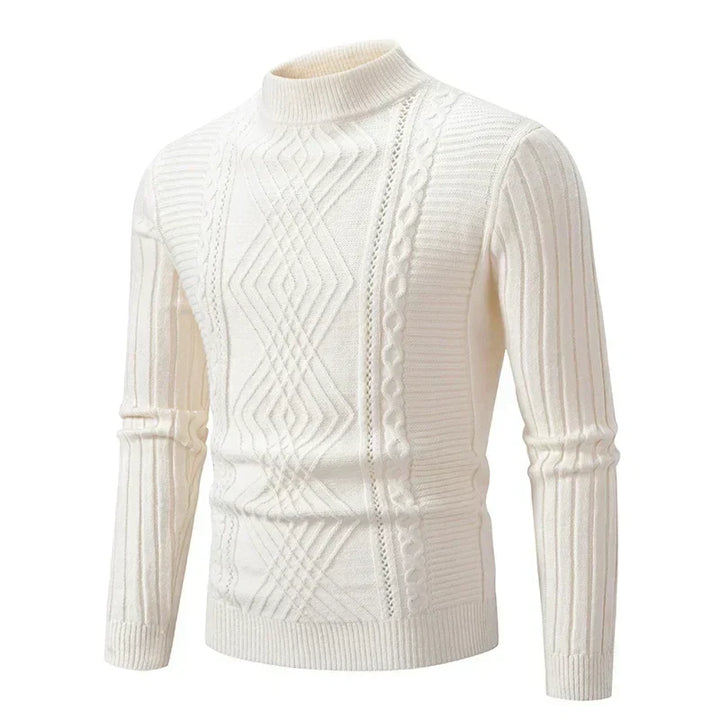 Cable Knit Turtleneck Sweater | Slim Fit with Textured Stitching