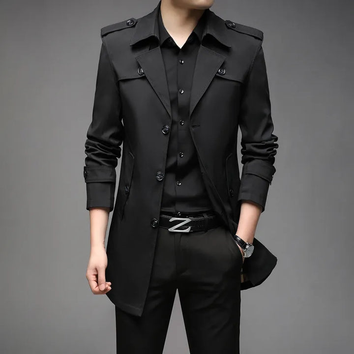 Men's Double-Breasted Casual Trench Coat | Slim Fit Lightweight Jacket | Urban Fall Outerwear