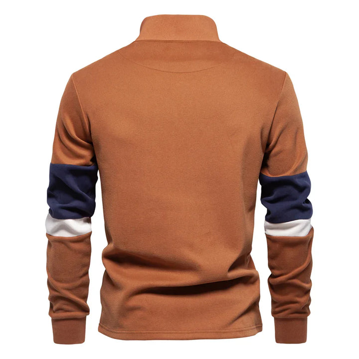 Men's Colourblock Quarter-Zip Pullover | Midweight Knit | Sport-Casual Layer