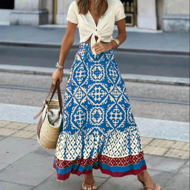 Boho Print Maxi Skirt | Vibrant Summer Travel & Resortwear