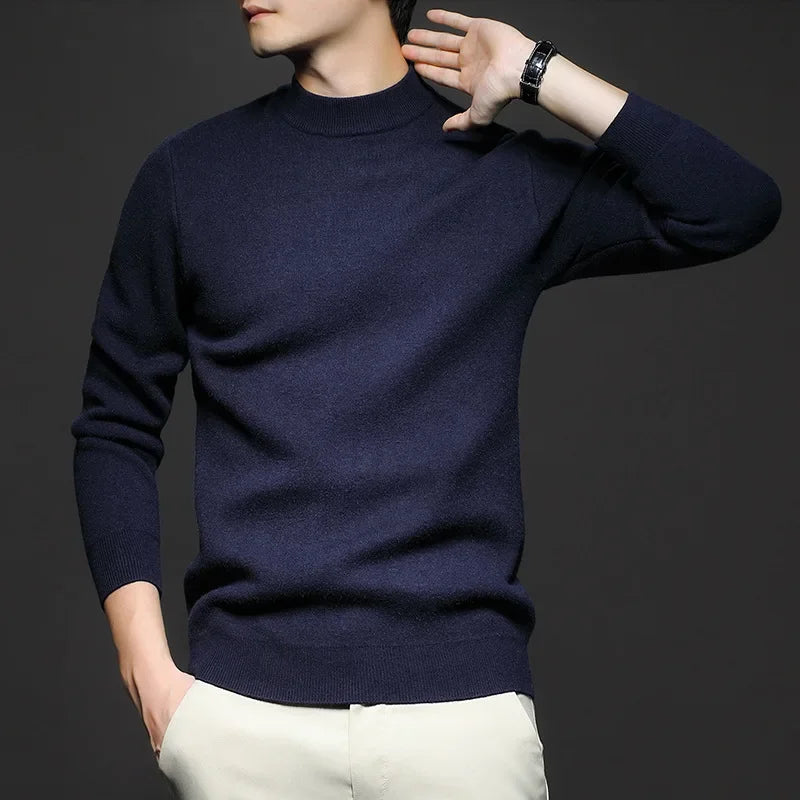 Men’s Merino Wool Blend Sweater | Classic Crewneck | Lightweight Fall Knitwear