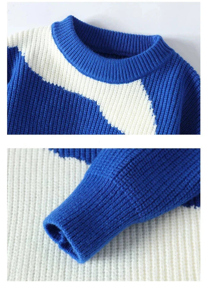 Men’s Abstract Knit Sweater | Relaxed Fit Pullover | Streetwear-Inspired Jumper