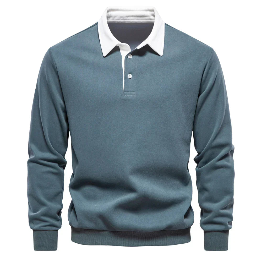 Mark - Men’s Long Sleeve Polo Sweatshirt