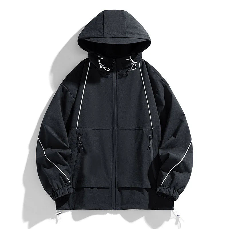 Men’s Windbreaker Jacket | Drawstring Hood & Elastic Cuffs | Lightweight Shell