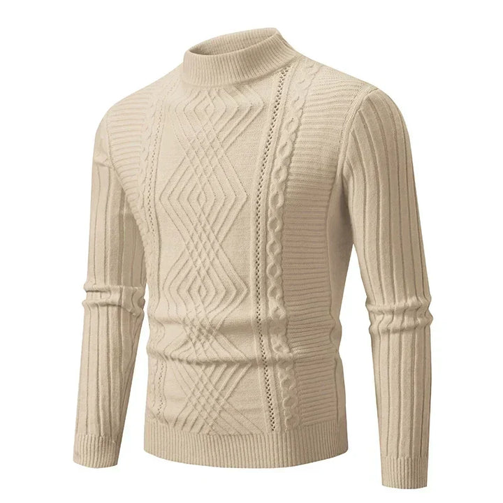 Cable Knit Turtleneck Sweater | Slim Fit with Textured Stitching