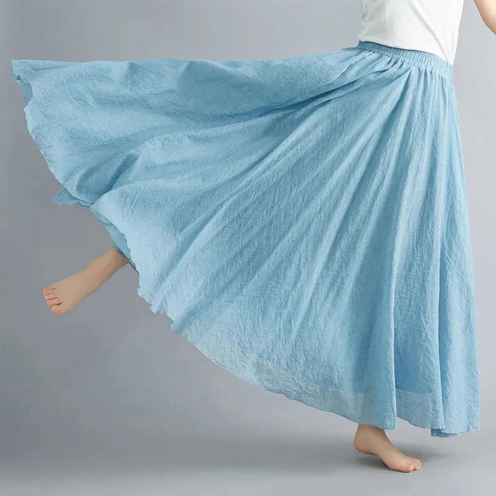 Flowy Crinkle Cotton Maxi Skirt | Elastic Waistband | Lightweight Drape