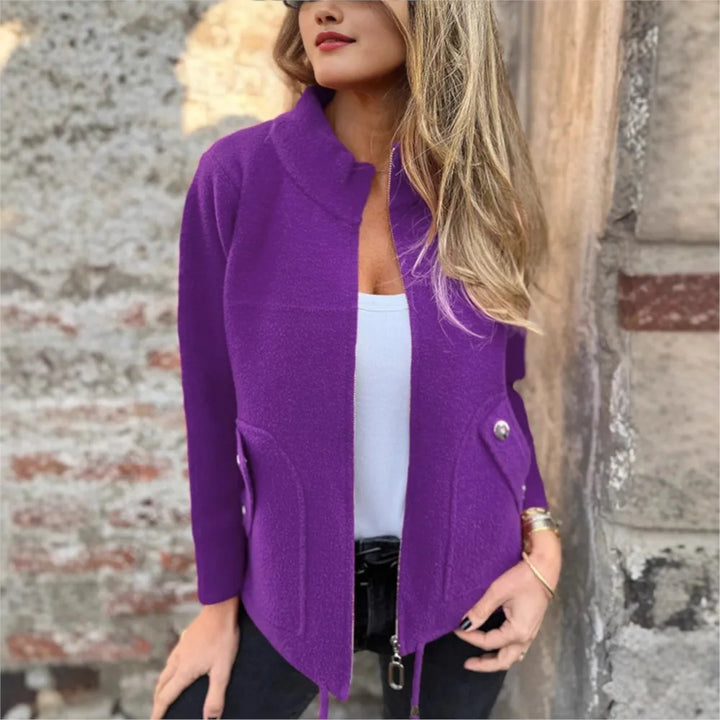 Alveria - Women's winter jacket with high collar and stylish pockets