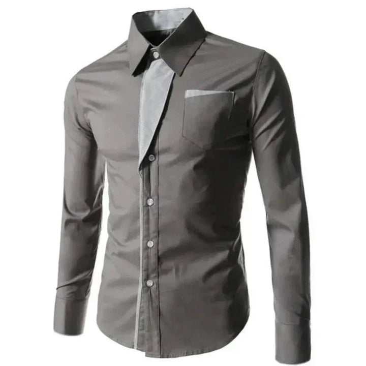 Men’s Contrast Dress Shirt | Slim Fit Button-Up | Two-Tone Business Casual Shirt