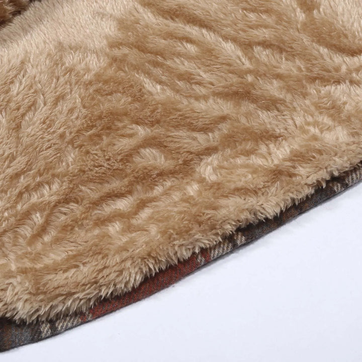 Agathe - Fleece-Lined Checked Jacket with Hood