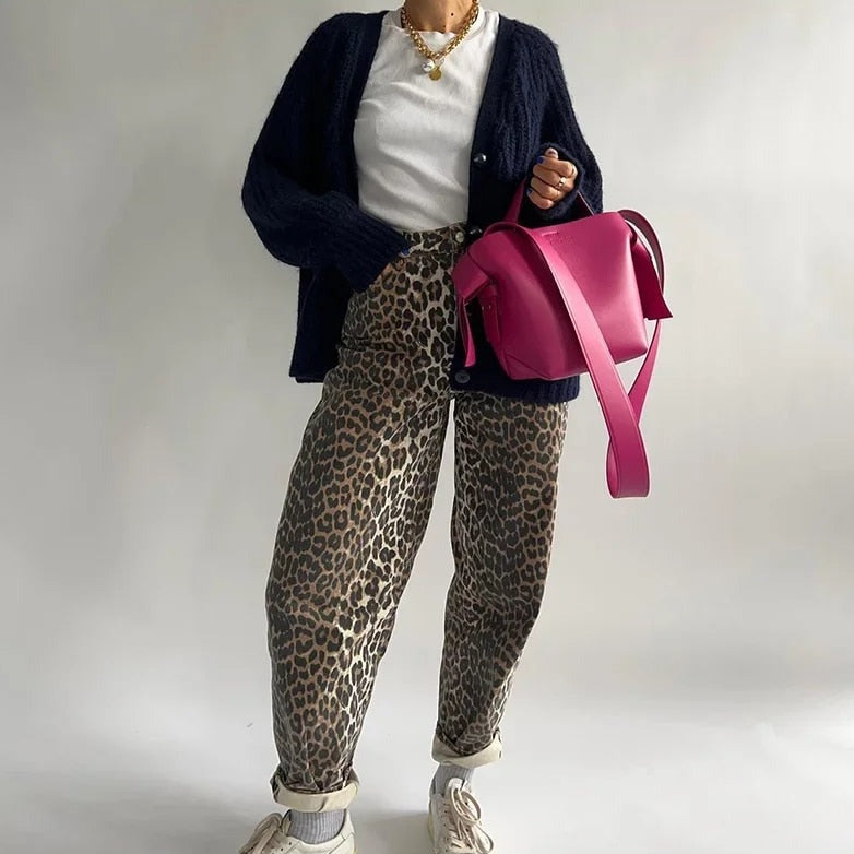 Leopard Print Relaxed Fit Pants | Casual Tapered Leg | Everyday Street Style