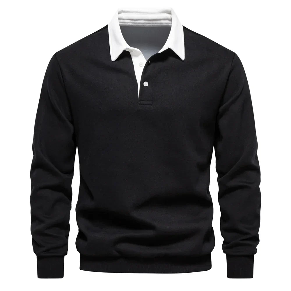 Mark - Men’s Long Sleeve Polo Sweatshirt