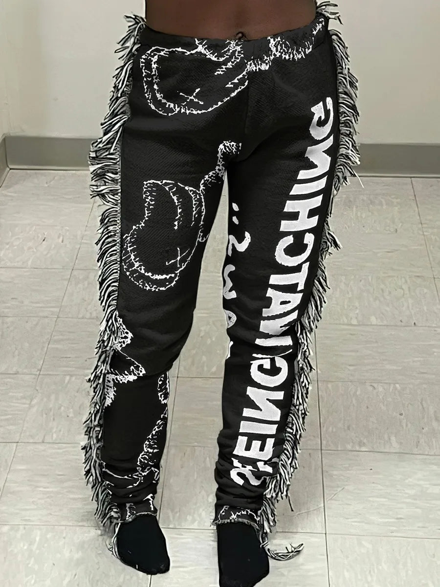 Streetwear Graphic Wide-Leg Pants | Bold Print Design | Relaxed Fit | Urban Statement