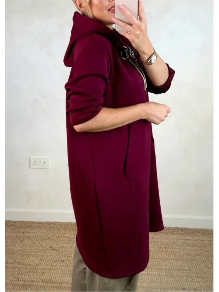 Cyralina - Junior's Elegant Hooded A-Line Dress