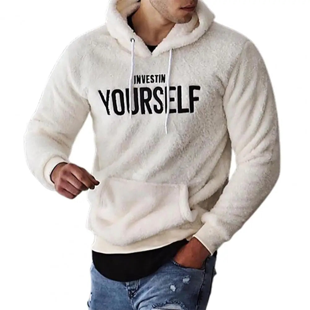 Men's Motivational Graphic Hoodie | “Invest in Yourself” Print | Fleece Pullover