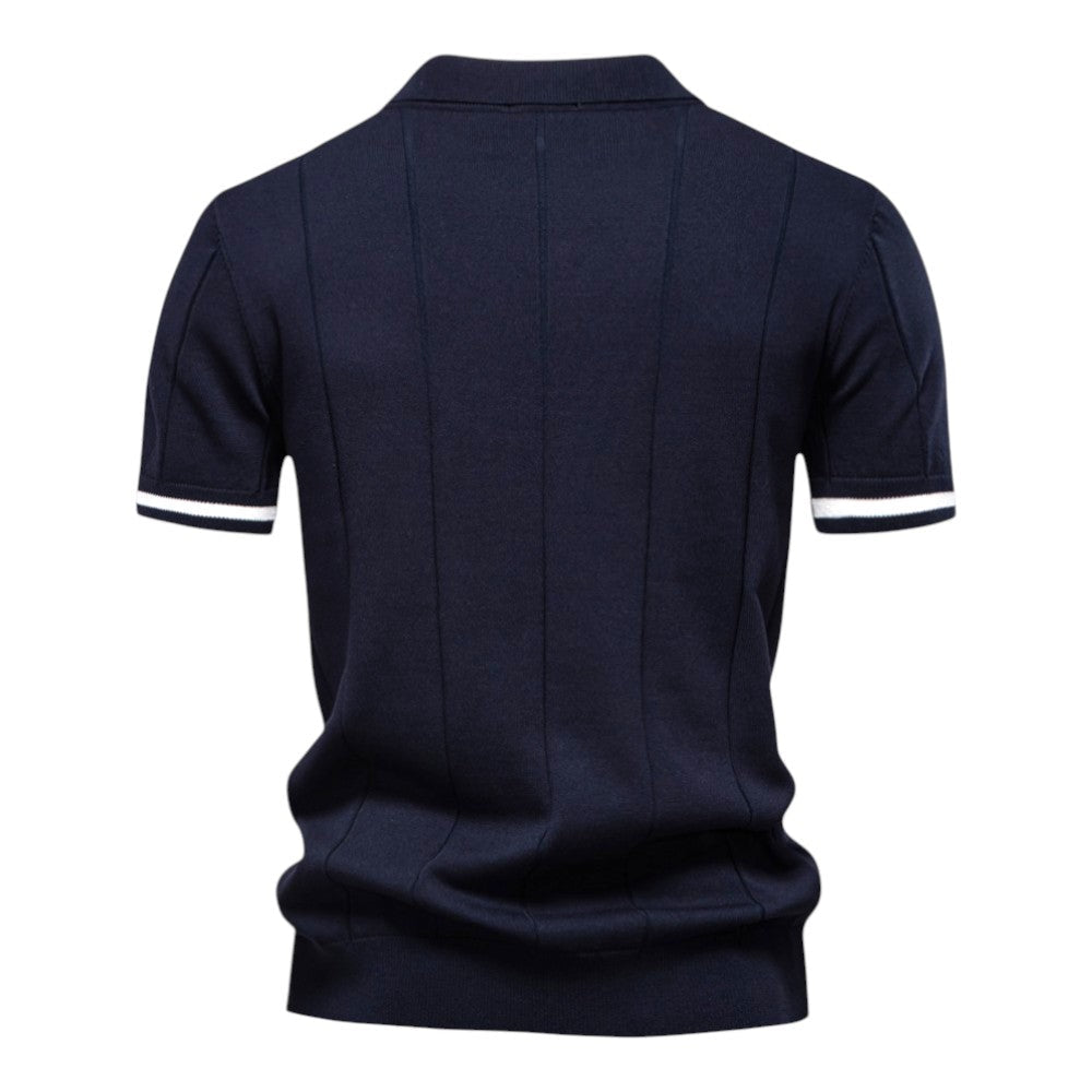 Knit Polo Shirt with Quarter Zip | Modern Casual Fit | Lightweight Comfort