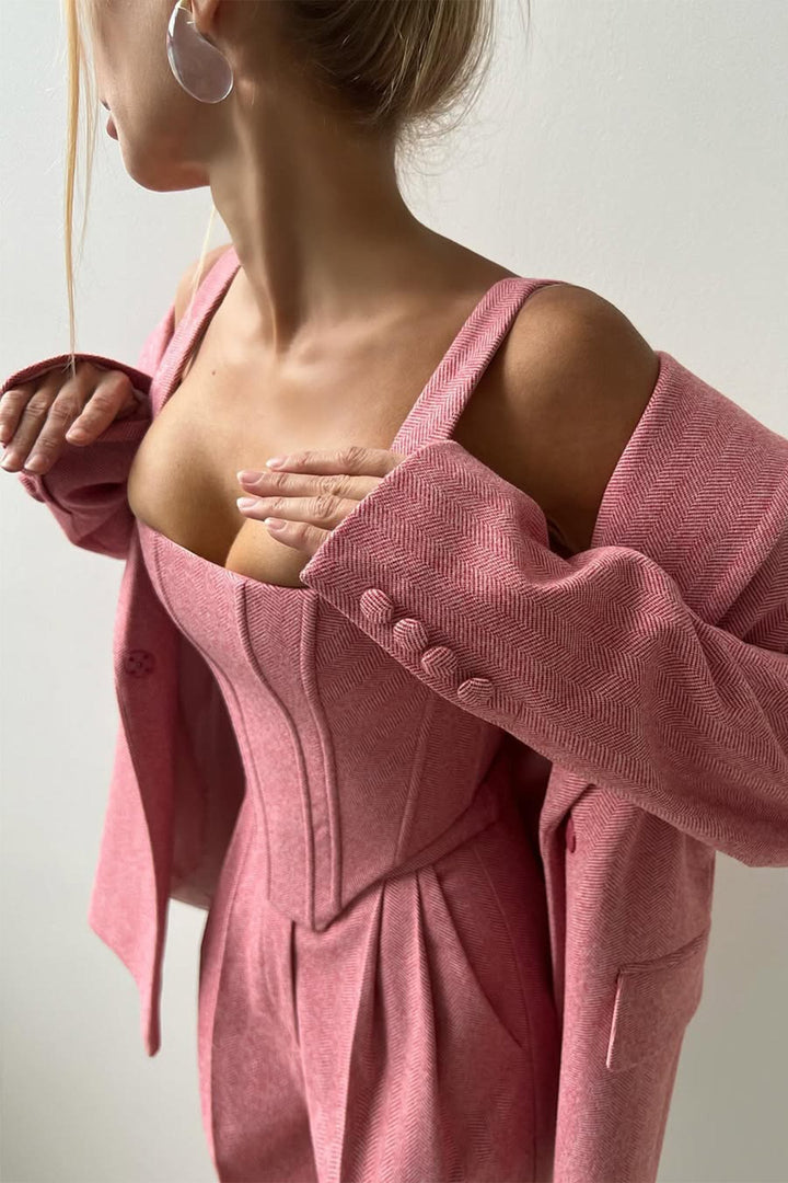 Renata - Ensemble trois pièces avec blazer croisé 