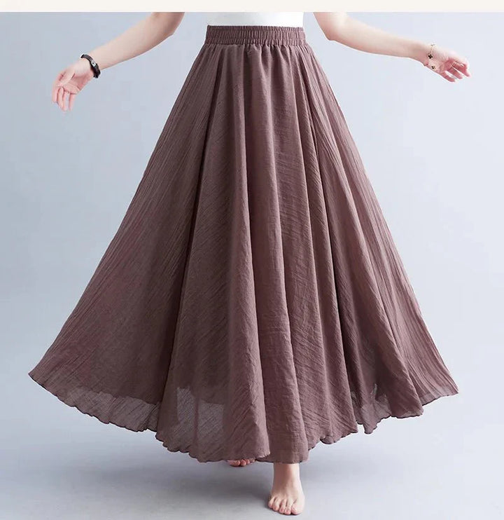 Flowy Crinkle Cotton Maxi Skirt | Elastic Waistband | Lightweight Drape