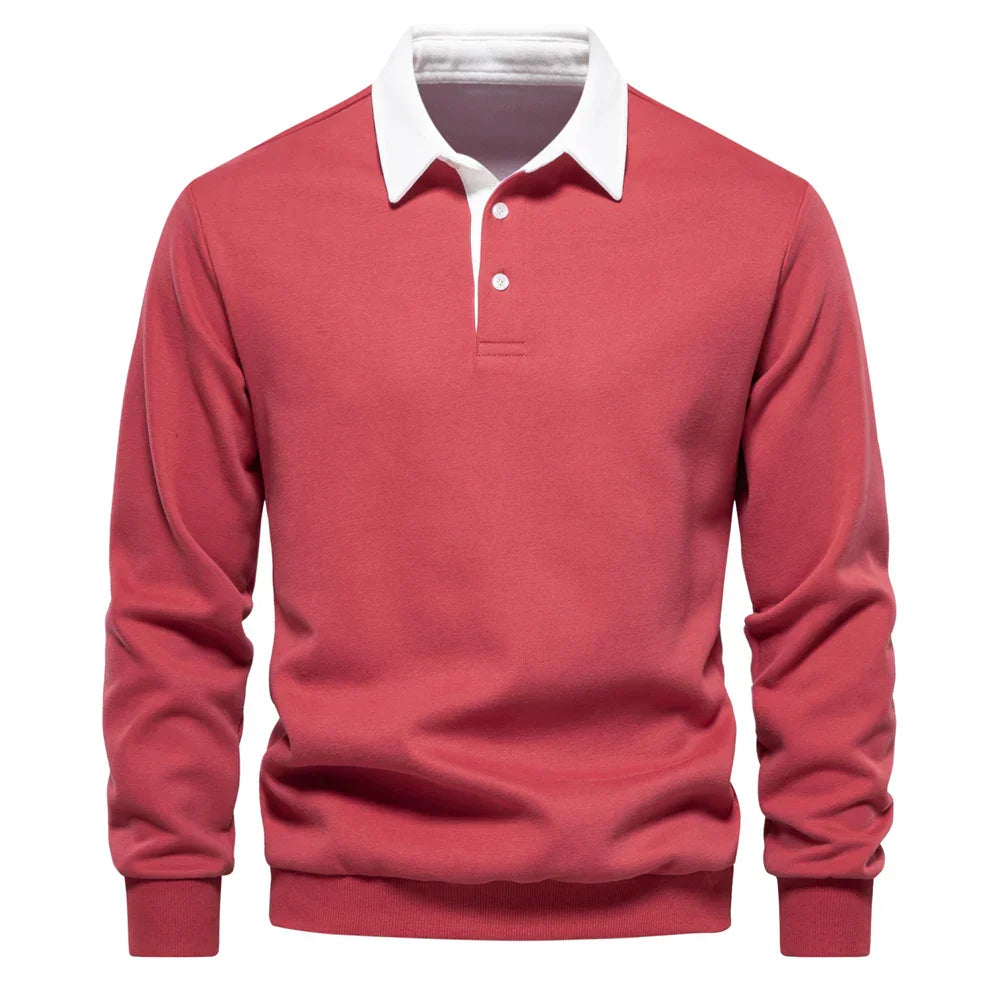 Mark - Men’s Long Sleeve Polo Sweatshirt