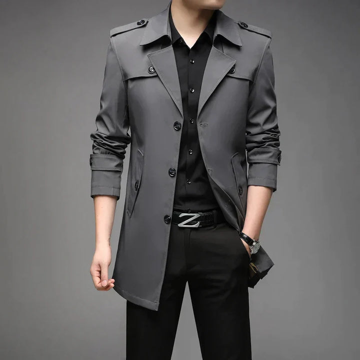 Men's Double-Breasted Casual Trench Coat | Slim Fit Lightweight Jacket | Urban Fall Outerwear