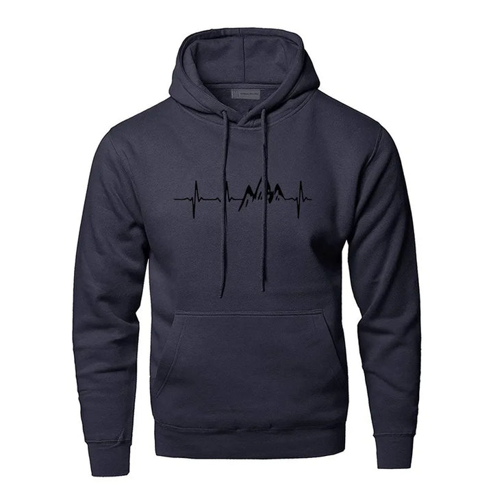 Sweat à capuche graphique pour homme | Imprimé Cœur de montagne | Pull en polaire mi-saison
