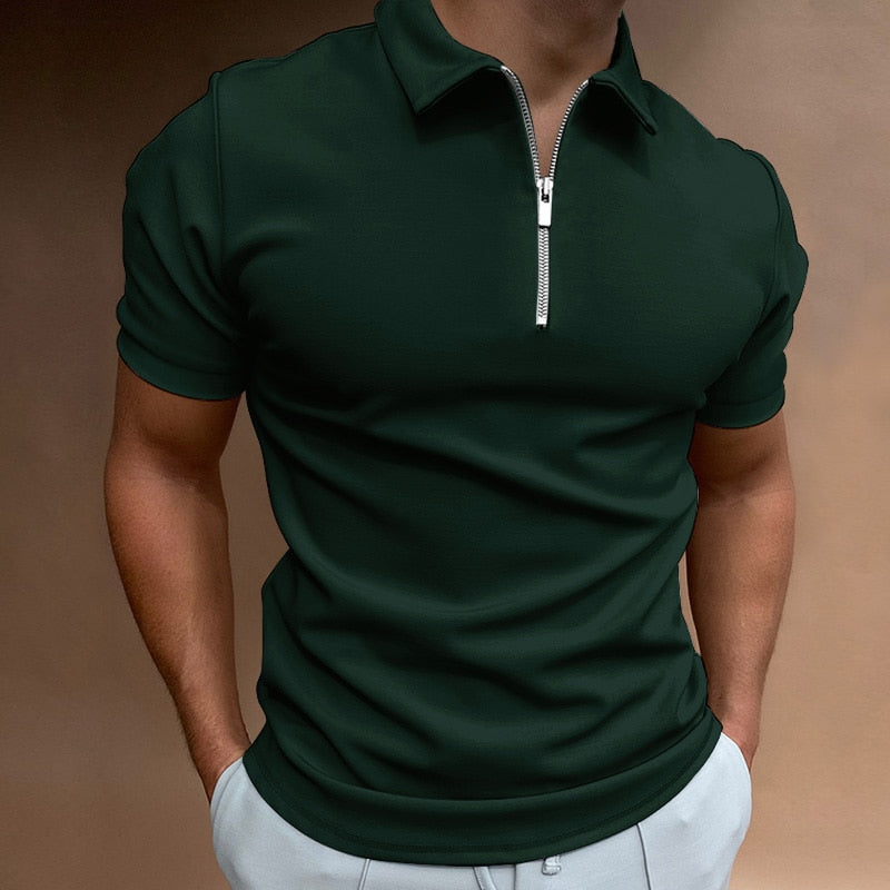 Men’s Quarter-Zip Polo Shirt | Stretch Cotton | Smart Athletic Fit