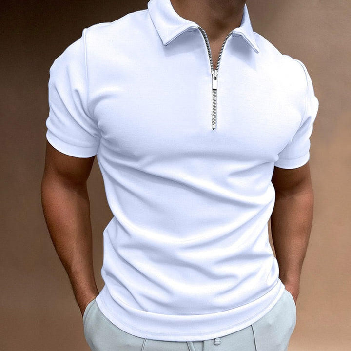 Men’s Quarter-Zip Polo Shirt | Stretch Cotton | Smart Athletic Fit