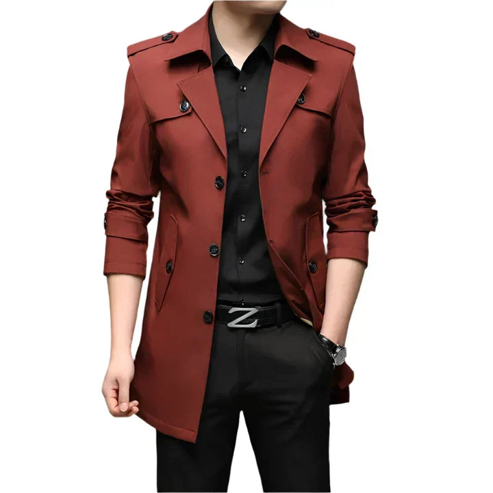 Men's Double-Breasted Casual Trench Coat | Slim Fit Lightweight Jacket | Urban Fall Outerwear