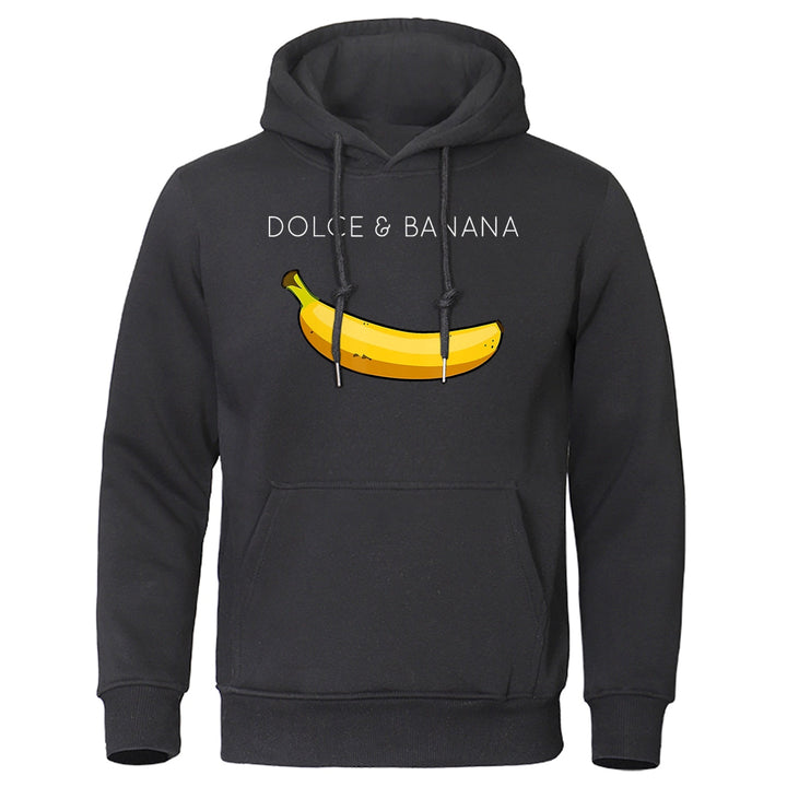 Unisex Graphic Hoodie | “Dolce & Banana” Print Pullover with Kangaroo Pocket