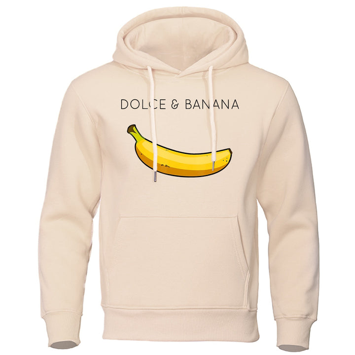 Unisex Graphic Hoodie | “Dolce & Banana” Print Pullover with Kangaroo Pocket