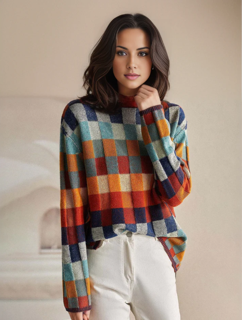 Hodierna - Geometric Women's Winter Sweater