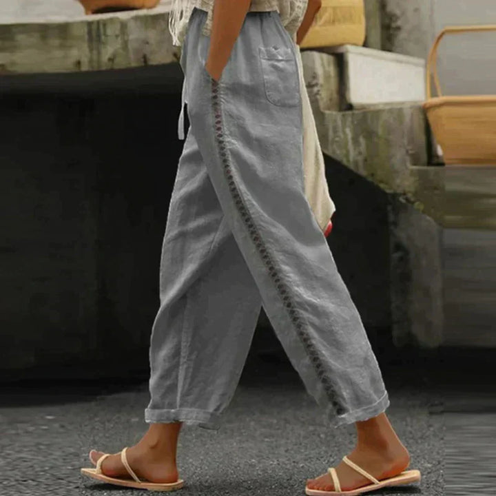 Linen-Blend Drawstring Pants | Relaxed Fit | Lightweight Summer Casual