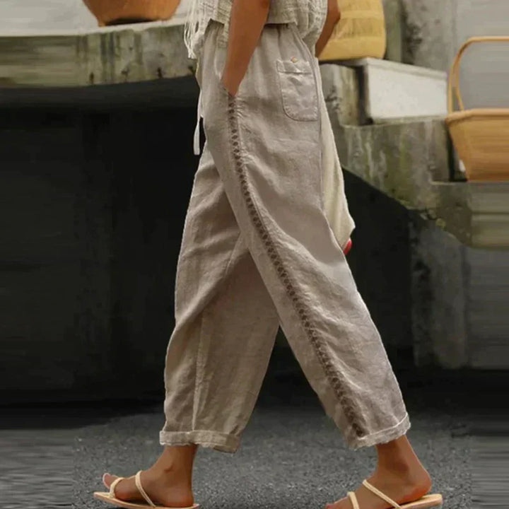 Linen-Blend Drawstring Pants | Relaxed Fit | Lightweight Summer Casual