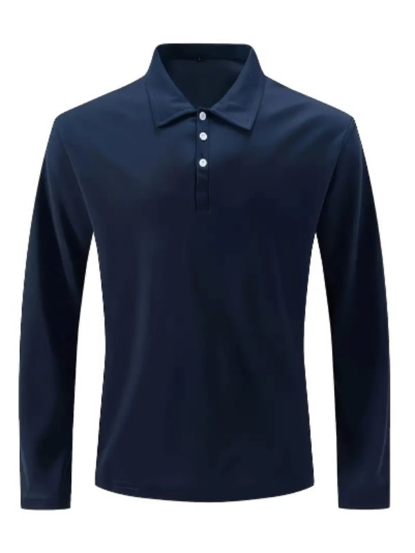 Men’s Long Sleeve Polo Shirt | Classic Fit & Soft Cotton Blend | Smart Casual Staple