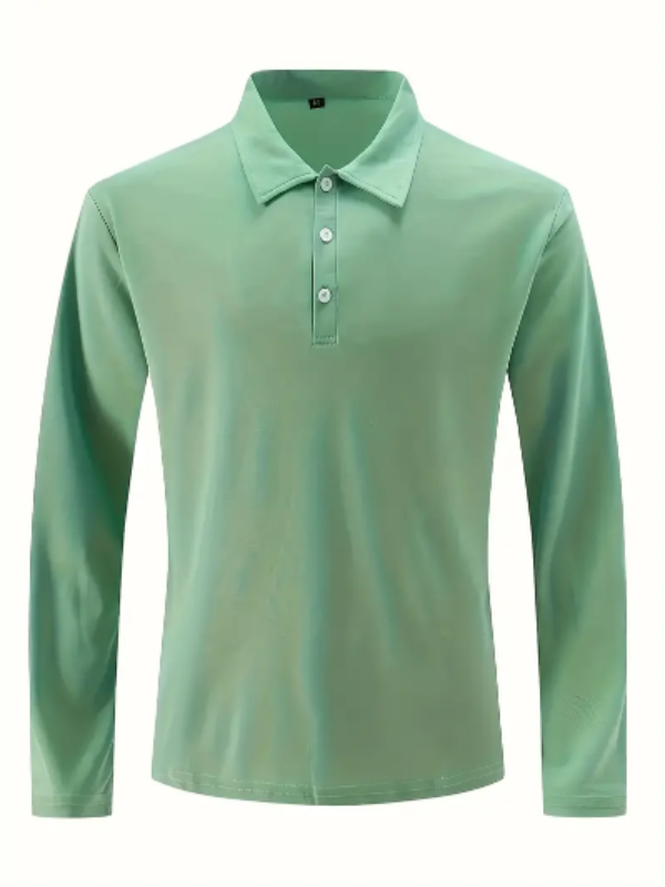 Men’s Long Sleeve Polo Shirt | Classic Fit & Soft Cotton Blend | Smart Casual Staple