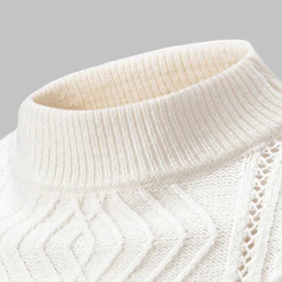 Cable Knit Turtleneck Sweater | Slim Fit with Textured Stitching