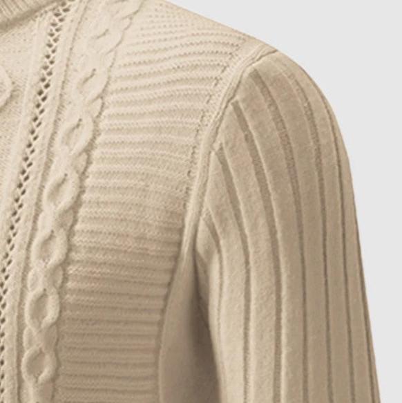 Cable Knit Turtleneck Sweater | Slim Fit with Textured Stitching