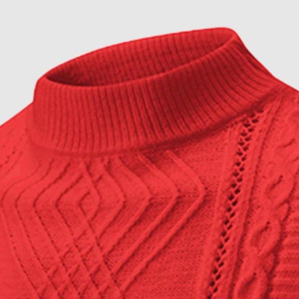 Cable Knit Turtleneck Sweater | Slim Fit with Textured Stitching