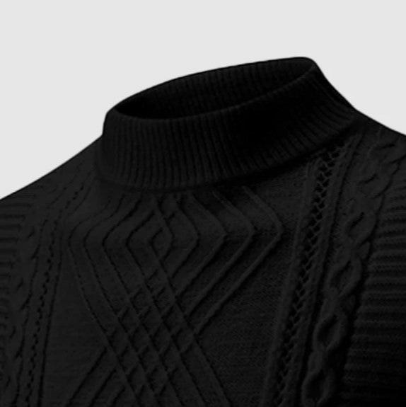Cable Knit Turtleneck Sweater | Slim Fit with Textured Stitching