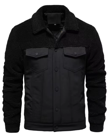 Veste en toile doublée sherpa pour homme | Vêtements d'extérieur chauds et décontractés | Automne-Hiver Canada
