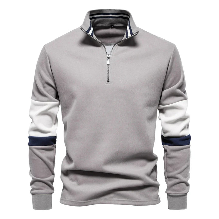 Men's Colourblock Quarter-Zip Pullover | Midweight Knit | Sport-Casual Layer