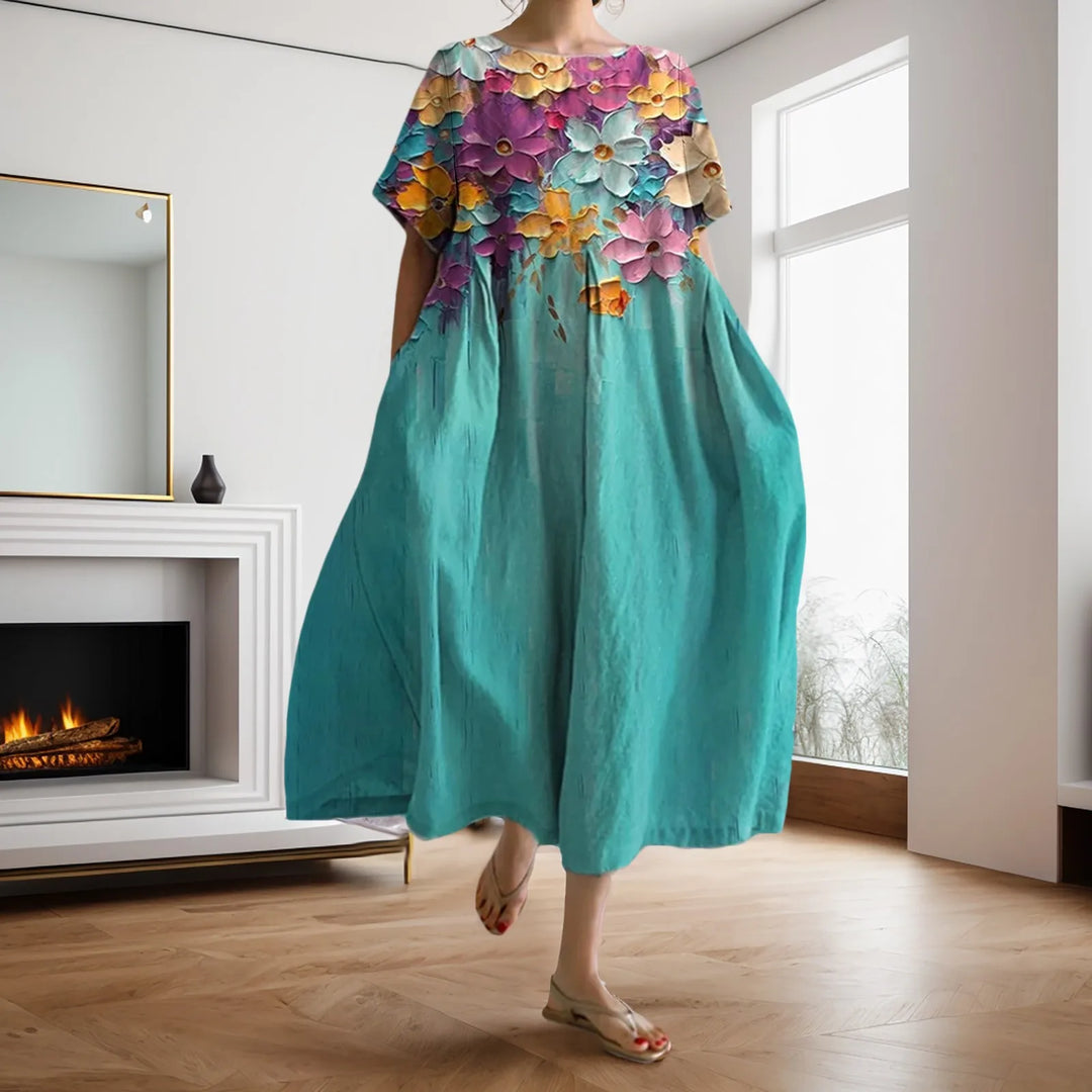 Dahlia - Floral dress with V-neck