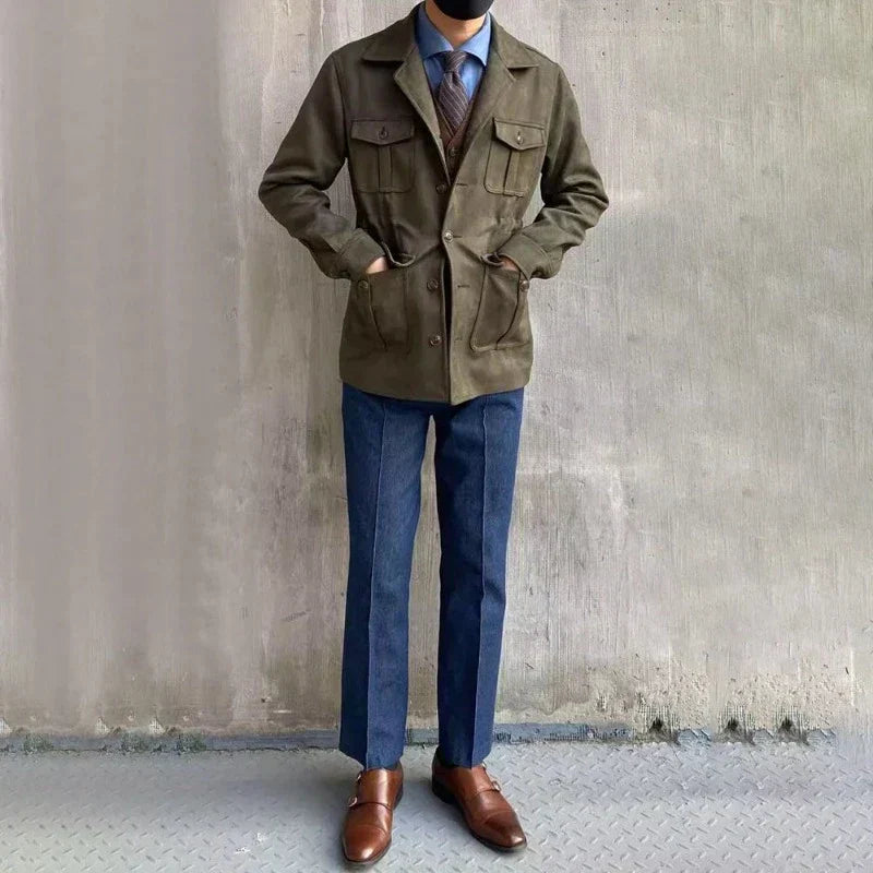 Men’s Utility Field Jacket | Multi-Pocket Cotton Blend | Smart Outdoor Layering Canada