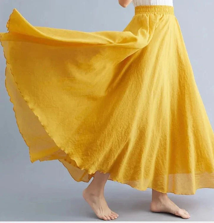 Flowy Crinkle Cotton Maxi Skirt | Elastic Waistband | Lightweight Drape