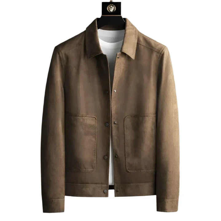 Men's Faux Suede Snap Jacket | Lightweight Transitional Outerwear | Fall Casual Layering Canada
