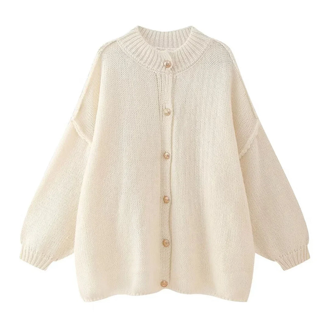 Lili - Loose Sweater with Metallic Buttons