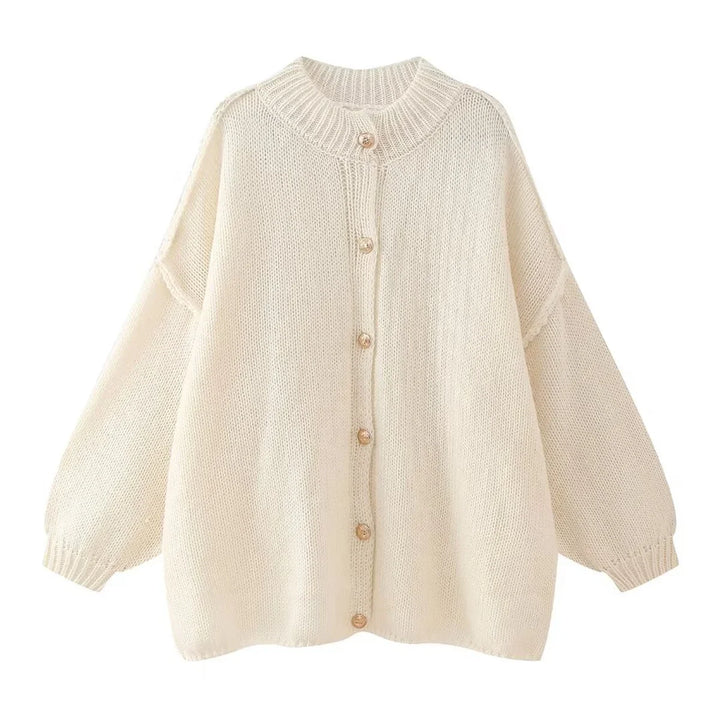 Lili - Loose Sweater with Metallic Buttons